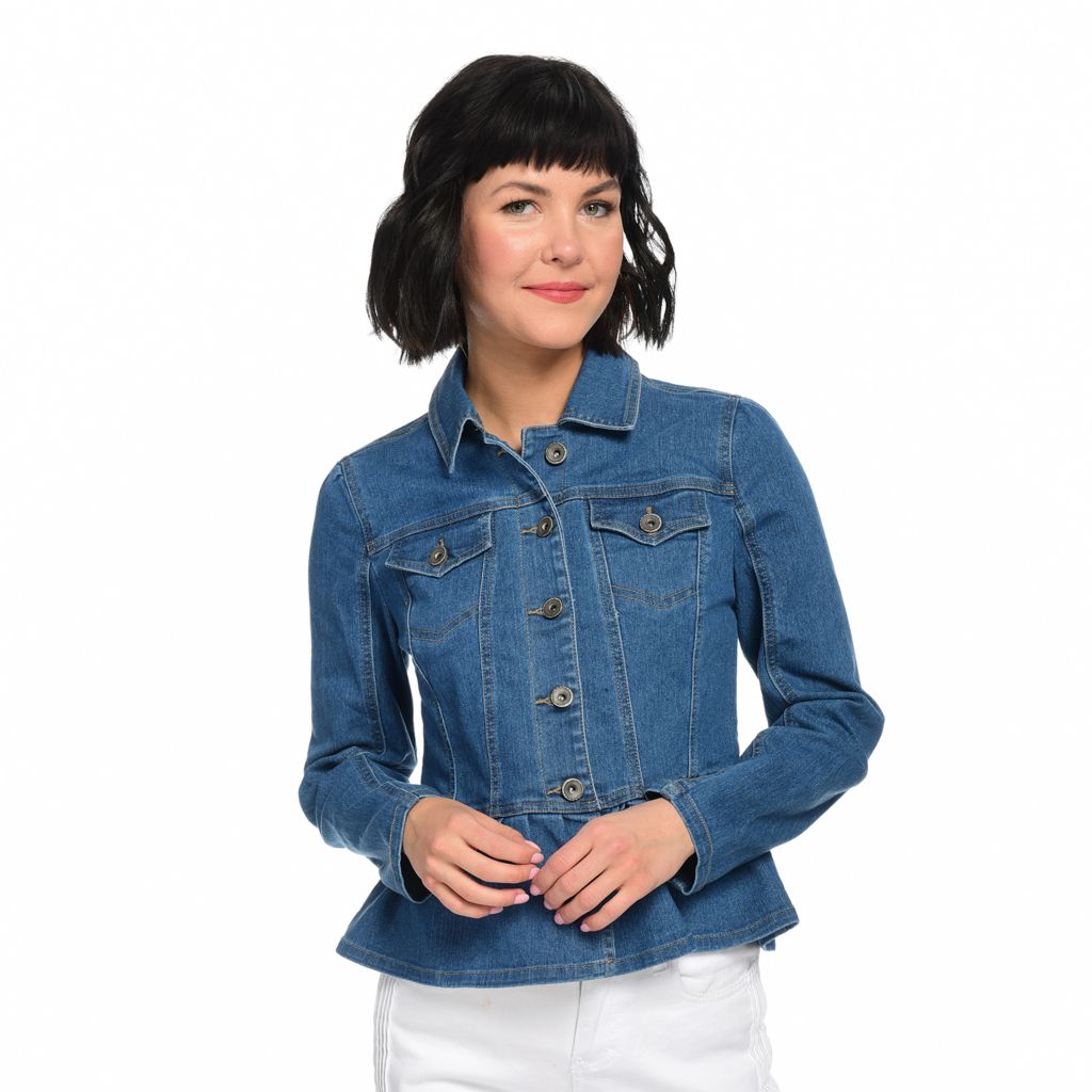 ruffle hem denim jacket