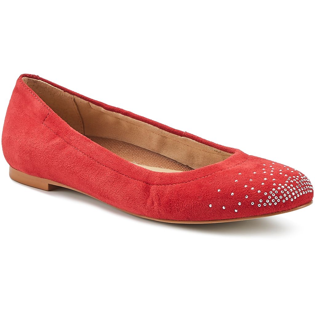 Walking Cradles Blythe Nubuck Leather Sparkle Toe Ballet Flats