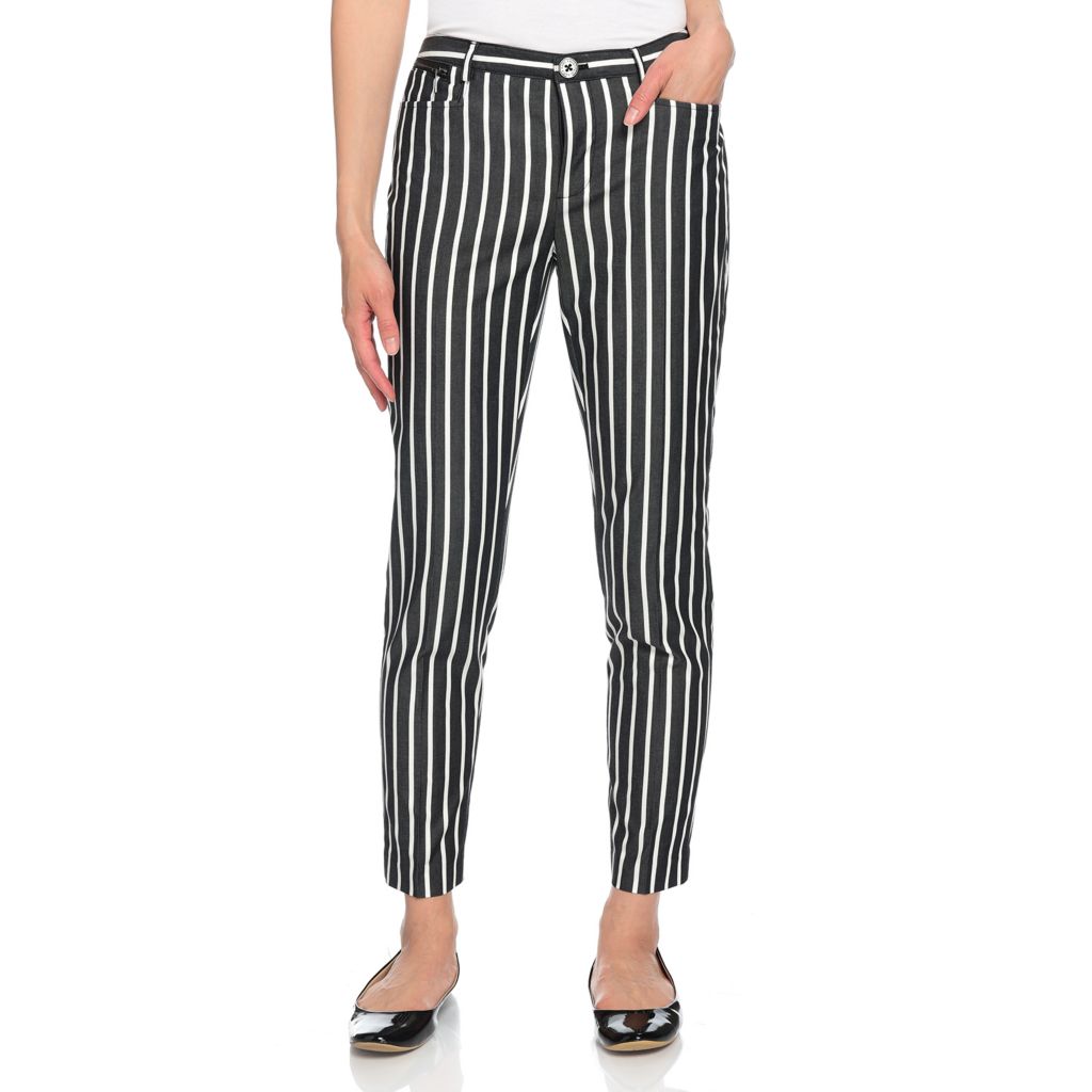 straight leg striped pants