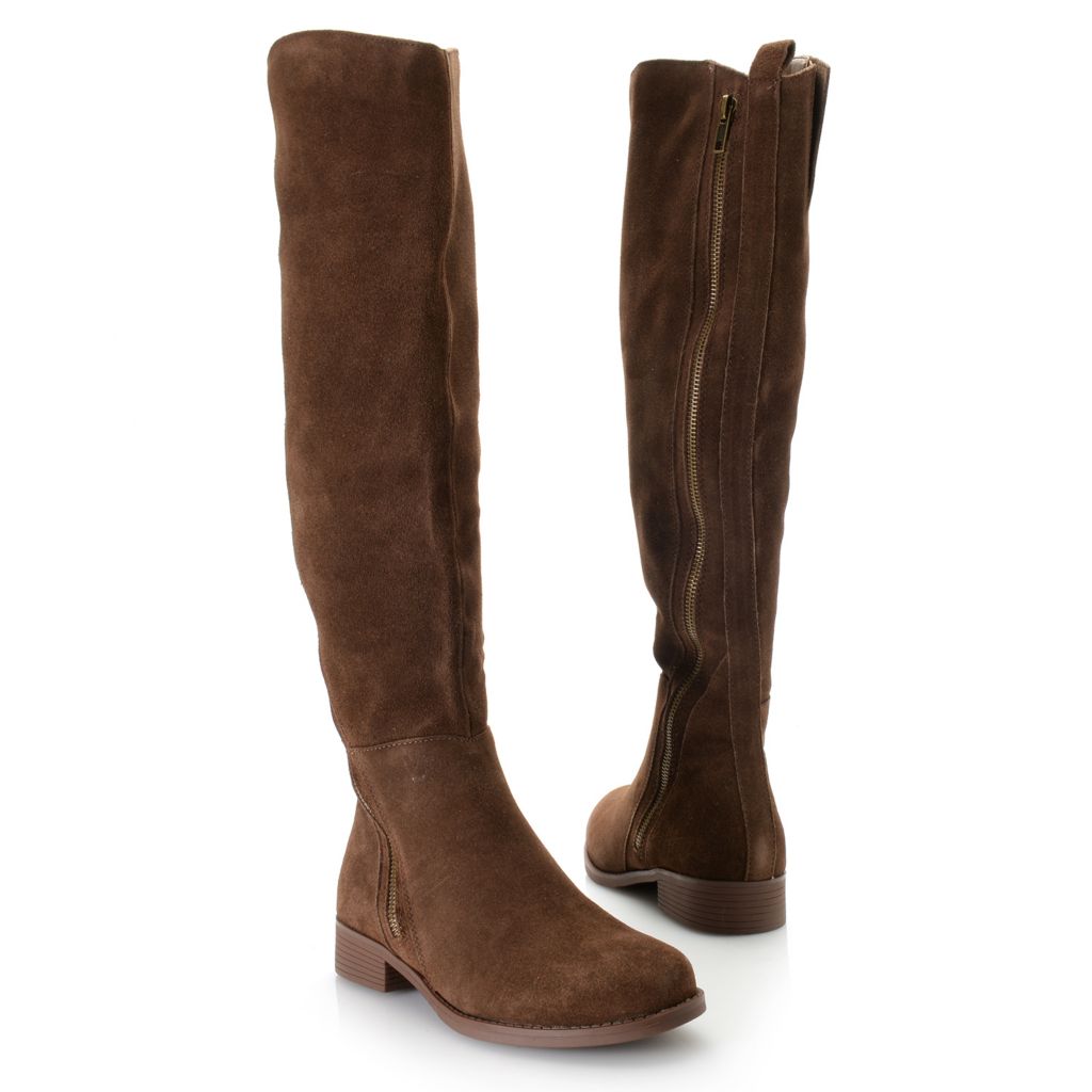 tan suede knee high boots