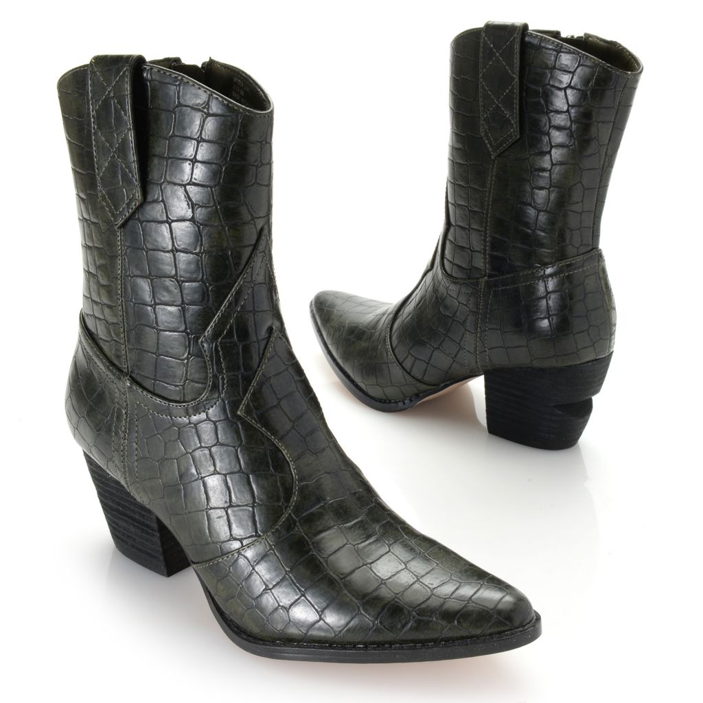 black western style ankle boots