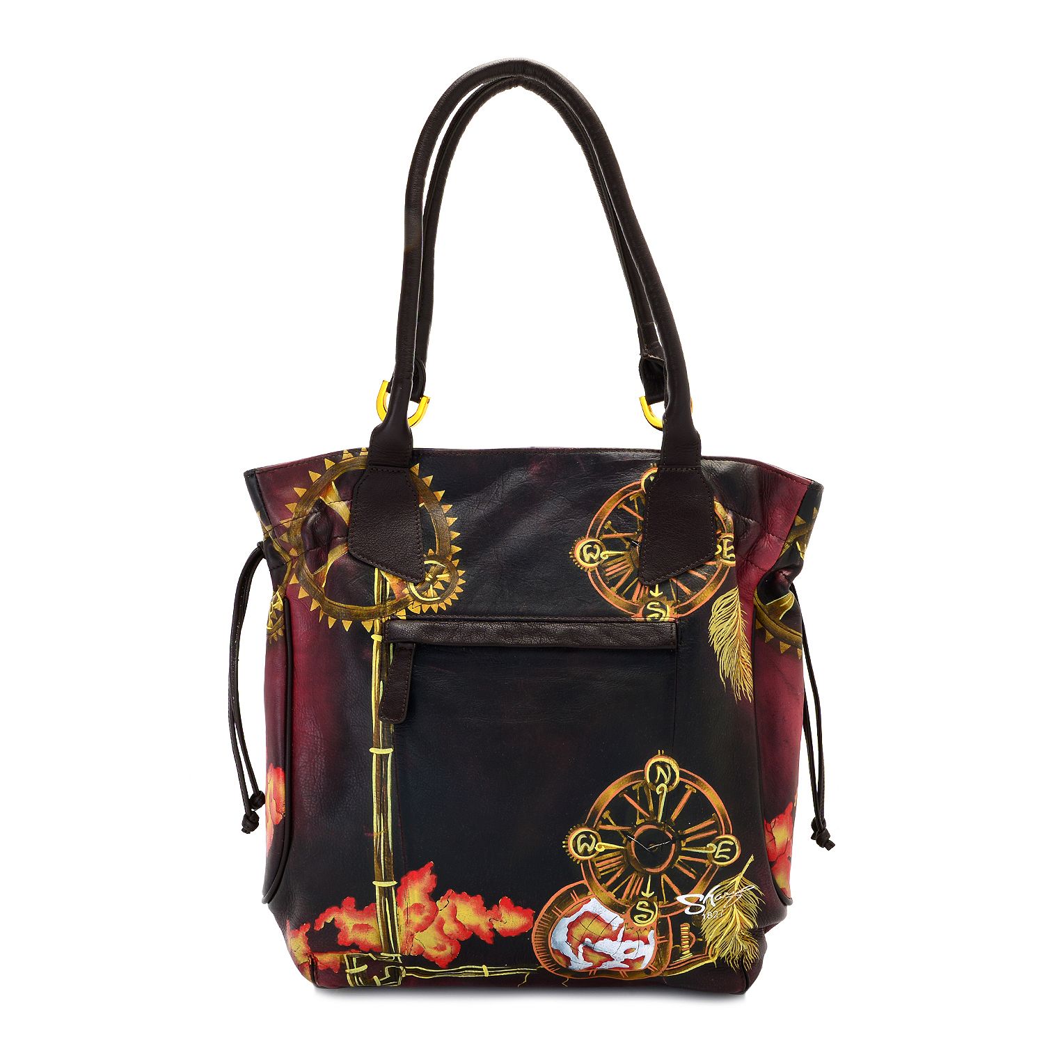 Sharif HandPainted Leather Tote Bag w/ Crossbody Set