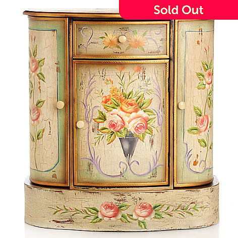 style at home with margie 29.75" french meadow hand-painted cabinet