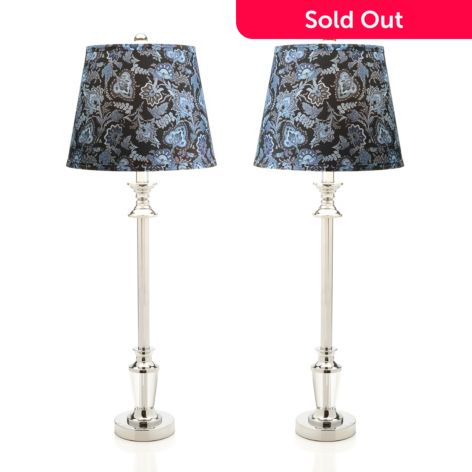 Style At Home With Margie Set Of 2 32 Paisley Buffet Lamps Shophq