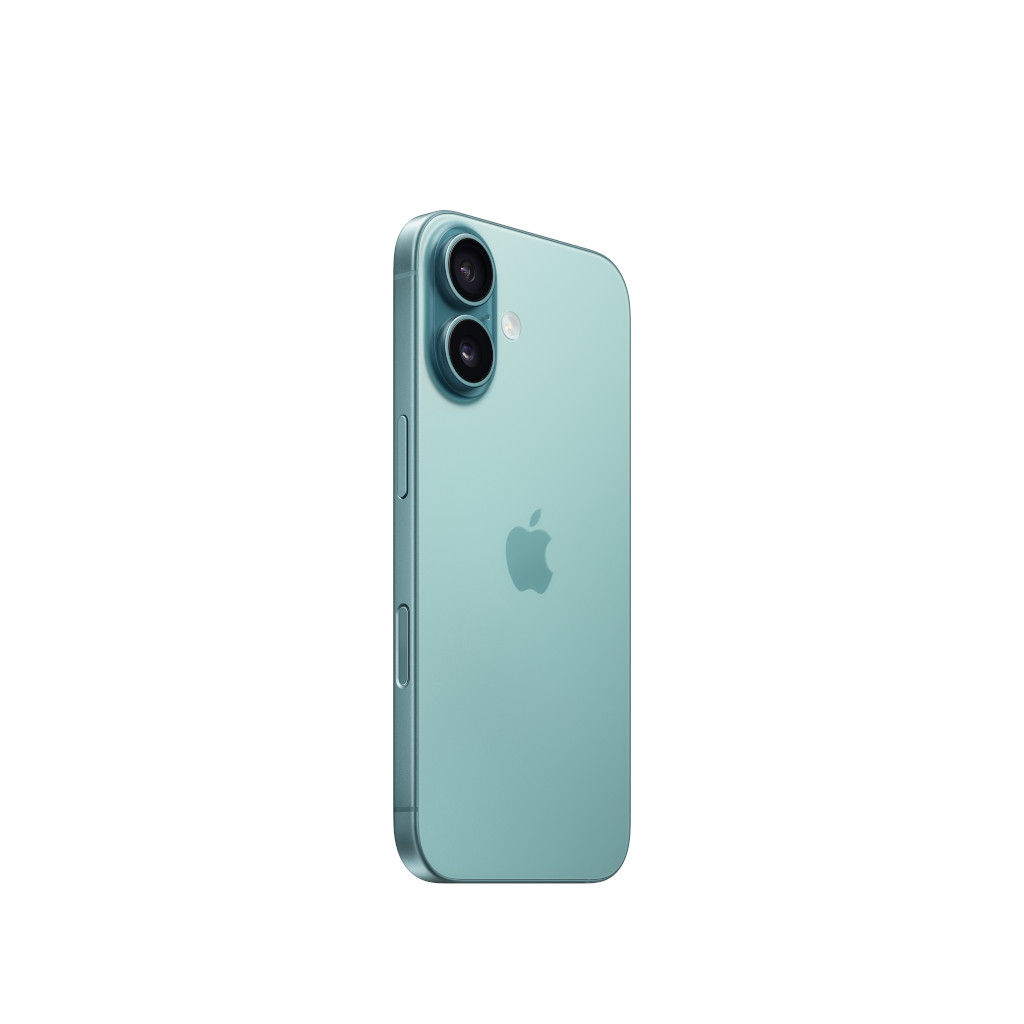 Apple iPhone 16 Teal Back Right Angle 2024-09-20