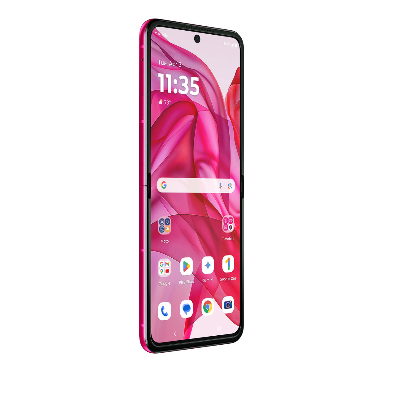 Motorola razr+ 2024 Front Right Angle Hot Pink 2024-07-24