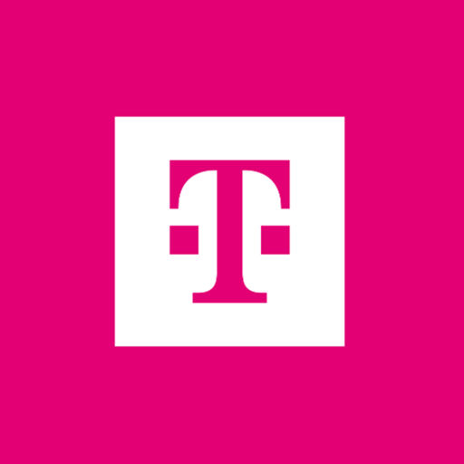 On a magenta background, a white square sets off a T-Mobile t-digit