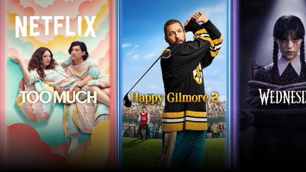 Promo image with Netflix show posters