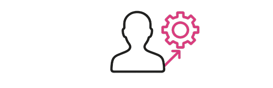 Icon of head and cog wheel