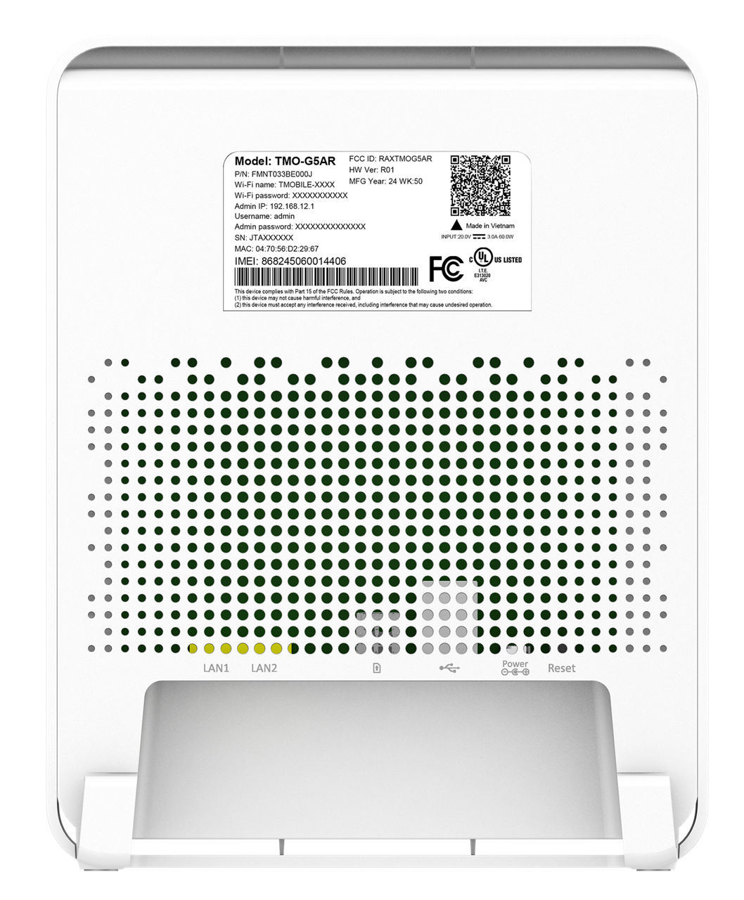 T-Mobile 5G Home Internet Gateway Gen 5 White Back