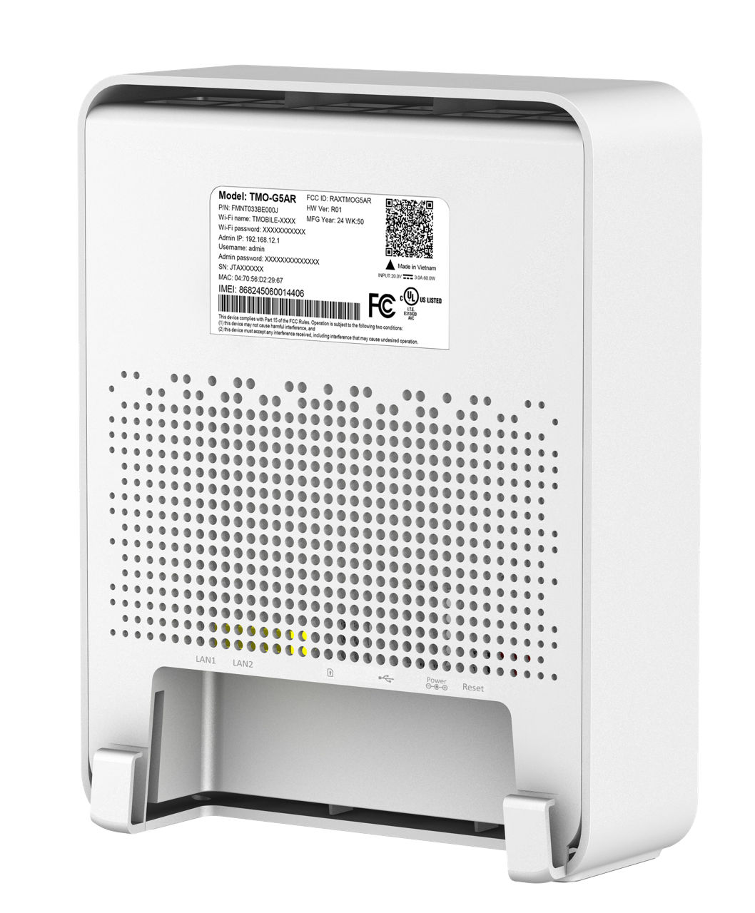 T-Mobile 5G Home Internet Gateway Gen 5 White Back Left