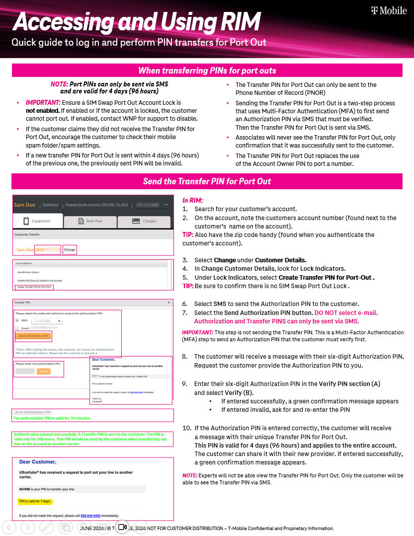Steps to access and use RIM