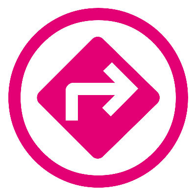 assistant direction icon magenta
