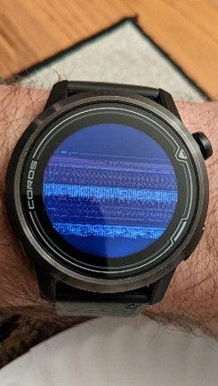 Device condition check – distorted Samsung watch screen image