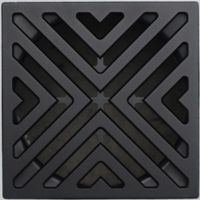 FloFX Matte Black Classic Squared Shower Drain Grate