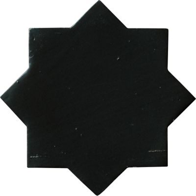 Zellige Charcoal Chabone Star Gloss Ceramic Floor and Wall Tile