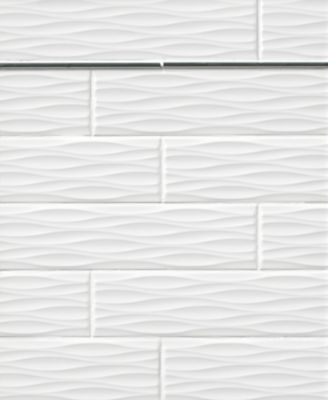 Krea Arctic Matte Rippled Ceramic Wall Tile 4 x 16 in. The Tile Shop