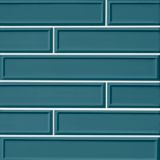 Imperial Turquoise Frame Gloss Ceramic Subway Wall Tile - 4 x 24 in ...