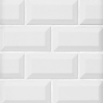 Imperial Bianco Bevel Gloss Ceramic, Beveled Subway Tile 3×12