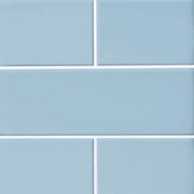 Imperial Sky Blue Gloss Ceramic Subway Wall Tile - 4 x 12 in. - The ...