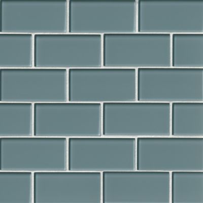 WaterGlass Black Glass Mosaic Tile