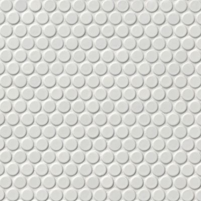 Simple Black and White Penny Round Ceramic Mosaic Matte – Tilezz