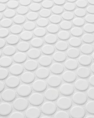 Simple Black and White Penny Round Ceramic Mosaic Matte – Tilezz