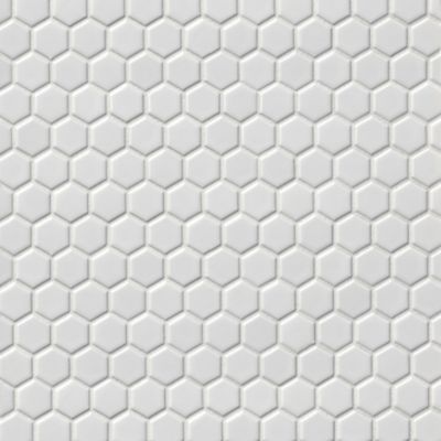 Hex Gloss White Porcelain Mosaic Tile - 2 x 2 in.