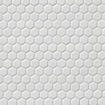 Hex Matte White Porcelain Mosaic Wall, 4 Inch Hexagon Floor Tile White