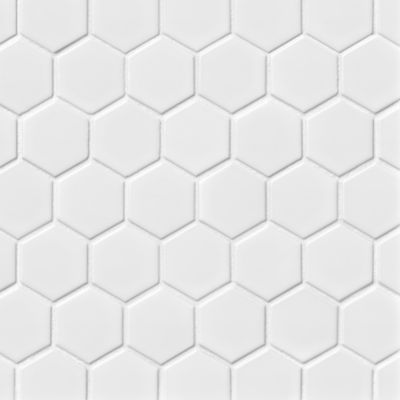 Hex Gloss White Porcelain Mosaic Tile - 2 x 2 in.