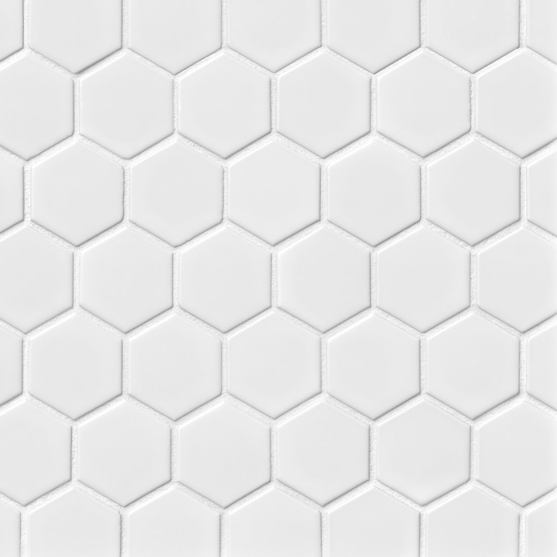 Hex Gloss White Porcelain Mosaic Tile - 2 x 2 in. - The Tile Shop