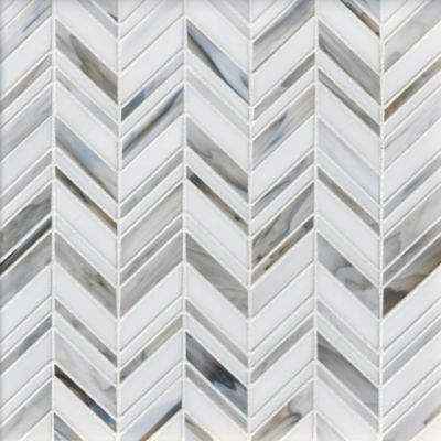 Fabrique White Chevron Glass Mosaic Tile  Online Tile Store with Free  Shipping on Qualifying Orders