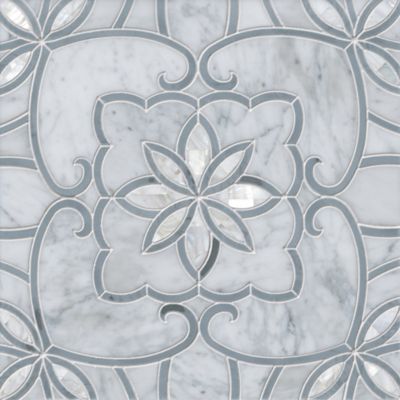 White and Gold Flower Mosaic Tiles – Articture