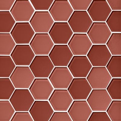 Glass Salmon Blend Hex Mosaic Wall and Floor Tile 2 in. The Tile Shop