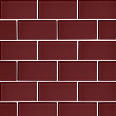 Glass Burgundy Amalfi Mosaic Wall and Floor Tile The Tile Shop