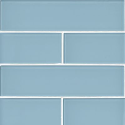 Glass Alice Blue Subway Wall and Floor Tile - 3 x 12 in. - The Tile Shop