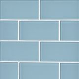 Glass Alice Blue Subway Wall and Floor Tile - 3 x 6 in. - The Tile Shop