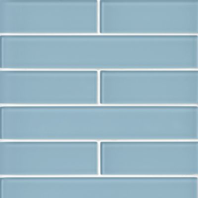Glass Alice Blue Subway Wall and Floor Tile - 2 x 12 in. - The Tile Shop