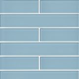 Glass Alice Blue Subway Wall and Floor Tile - 2 x 12 in. - The Tile Shop