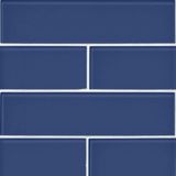 Glass Iridescent Electric Blue Subway Wall and Floor Tile - 2 x 12 in. -  The Tile Shop