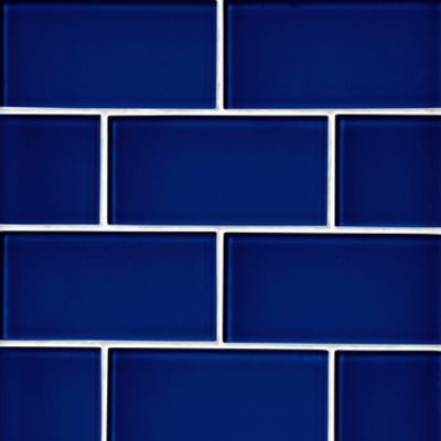 Glass Iridescent Indigo Subway Wall and Floor Tile - 3 x 6 in.