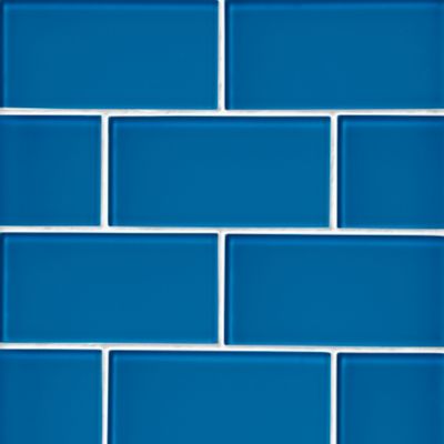 Glass Royal Blue Subway Wall and Floor Tile - 3 x 6 in. - The Tile Shop