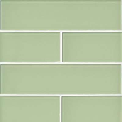 glass green subway tile