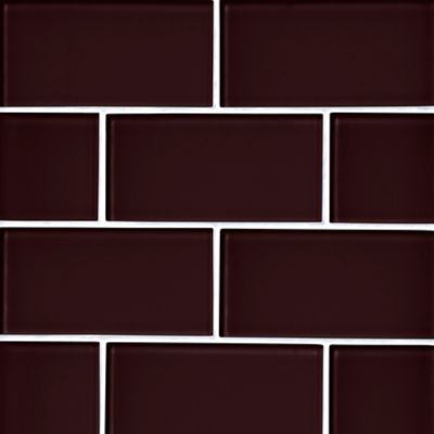 Glass Chocolate Subway Wall and Floor Tile - 3 x 6 in.