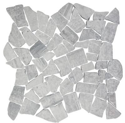 Silver Mist Honed Cobble Limestone Mosaic Floor Tile