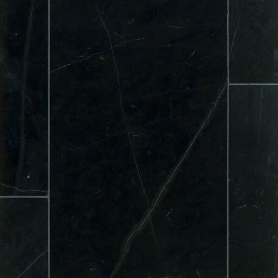 Black Marquina Polished Marble Wall and Floor Tile - 12 x 24 in.