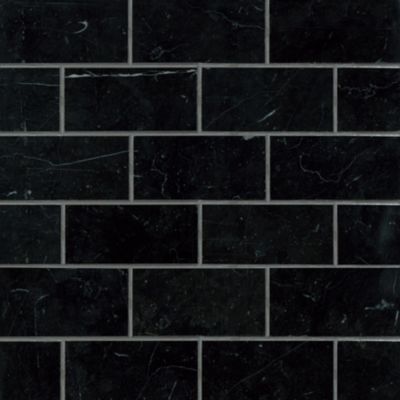 Black Marquina Polished Marble Subway Wall and Floor Tile - 3 x 6 in. - The  Tile Shop