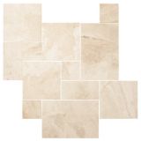 Queen Beige Polished Marble Small Versailles Pattern Wall and