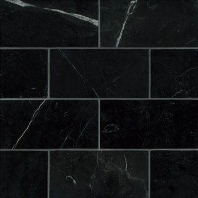 Black Marquina Polished Marble Subway Wall and Floor Tile - 3 x 6 in. - The  Tile Shop