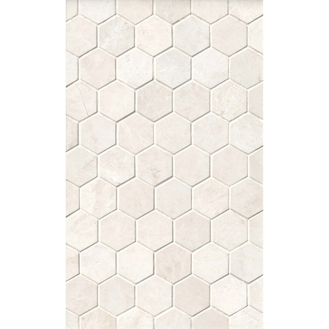 Arctic White Brushed Hex 2"